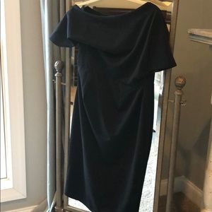 Asymmetric neckline maternity dress